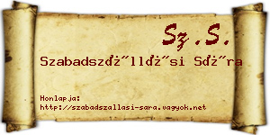 Szabadszállási Sára névjegykártya